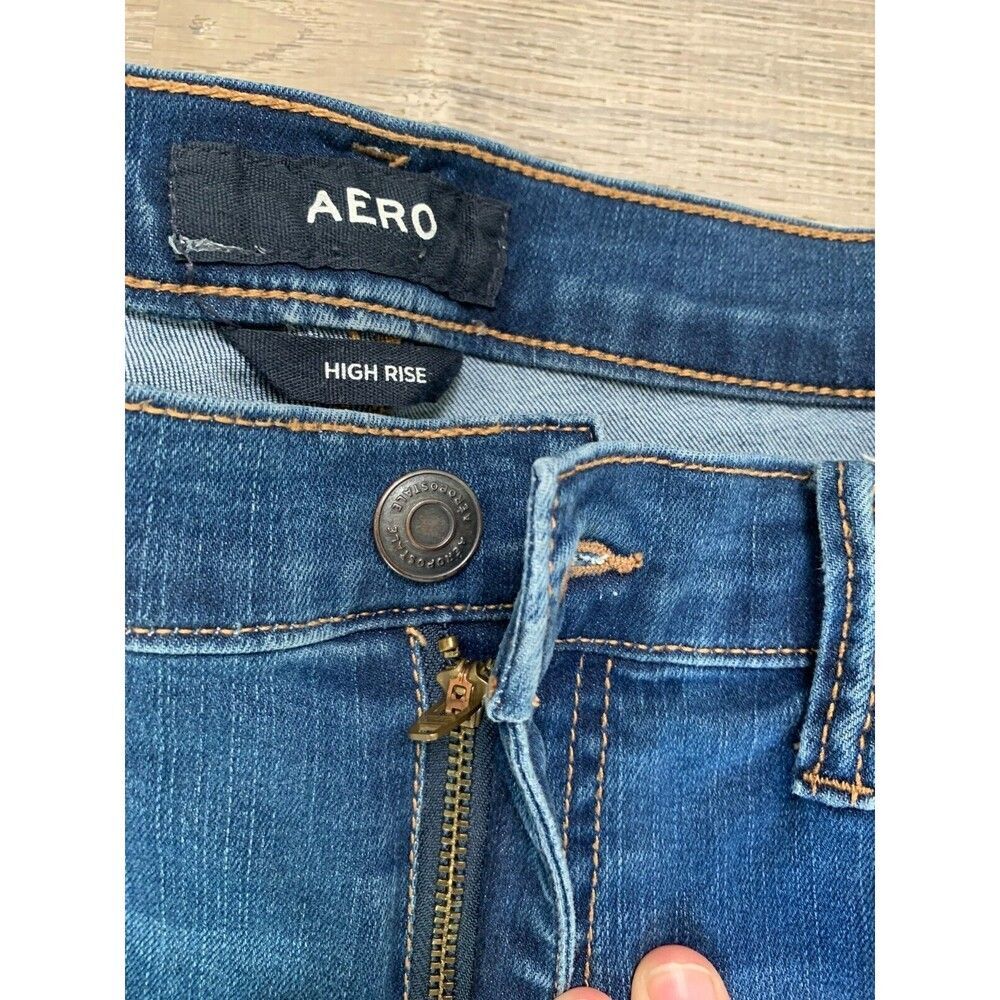AERO CLASSIC HIGH RISE DENIM SKINNY JEANS WOMENS Size 12 in BLUE